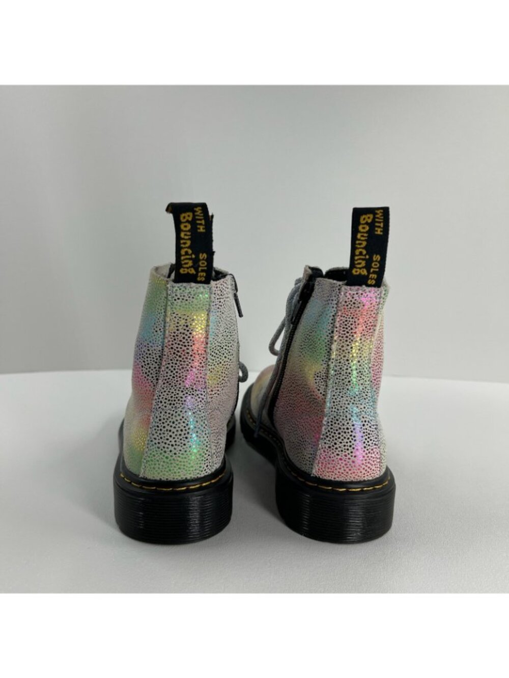 Dr Martens AirWair 1460 Pascal J Boots Kids US 2 Zip Leather Rainbow Iridescent - Picture 4 of 15